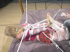 Olesya Hogtied With Of Ropes