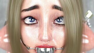 Hardcore Restrained Girl Gagged and Cuffed 3D Metal Bondage BDSM Game