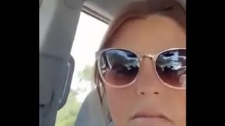 Slutwife masturbating in car